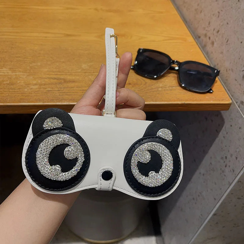 Diamonds cute glasses clip ins fashion sunglasses bag portable sunglasses case protective cover bag bag hanging jewelry