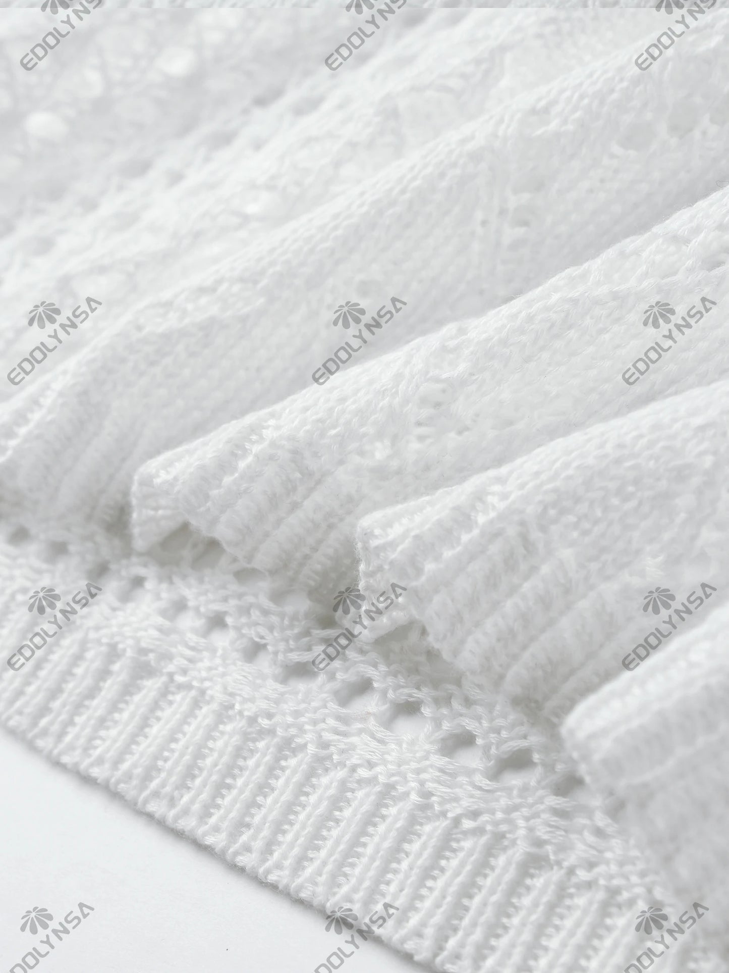 Women Sexy White Knit Swimsuit Cover Up Deep V-neck Tie Hollow Out Long Sleeve Beach Maxi Dress 2025 Summer Holiday Outfit K186