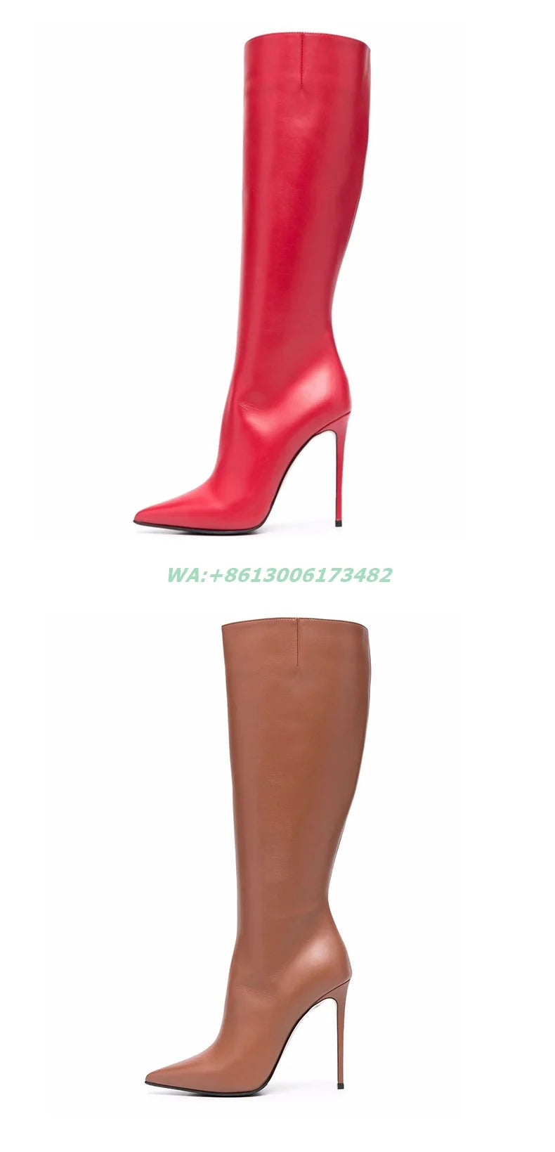 Sexy Lady Pointed Toe 12Cm High Heel Boots Women Knee High Pointy Stilettos Boots Plus Size Skinny Boots