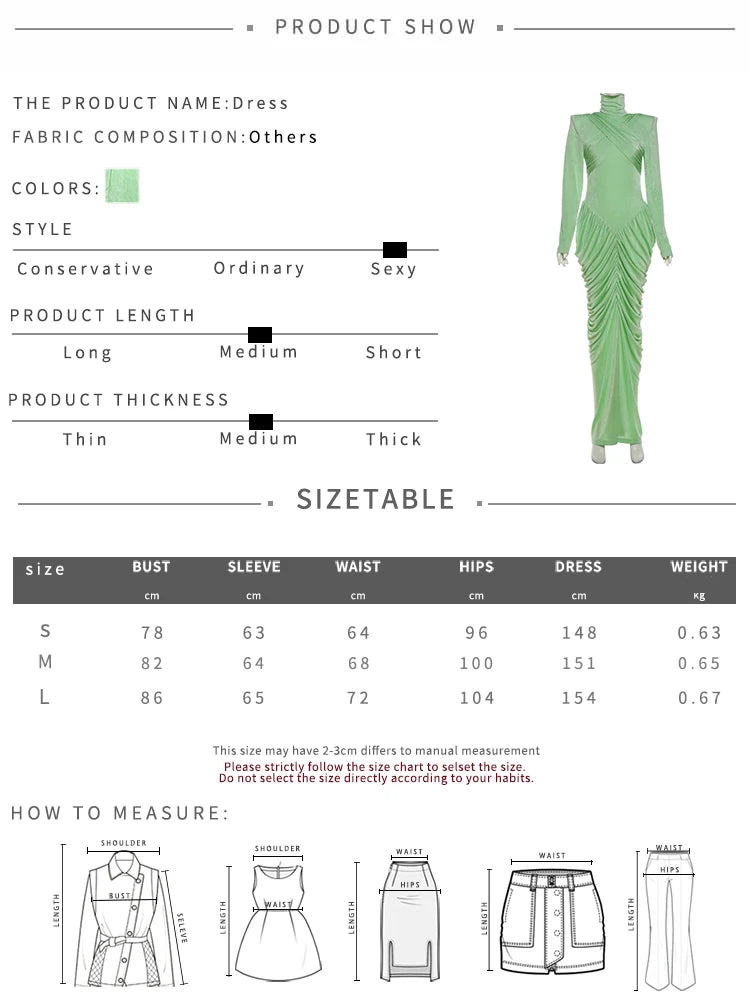 Elegant Ruched Backless Turtleneck Maxi Dress for Women