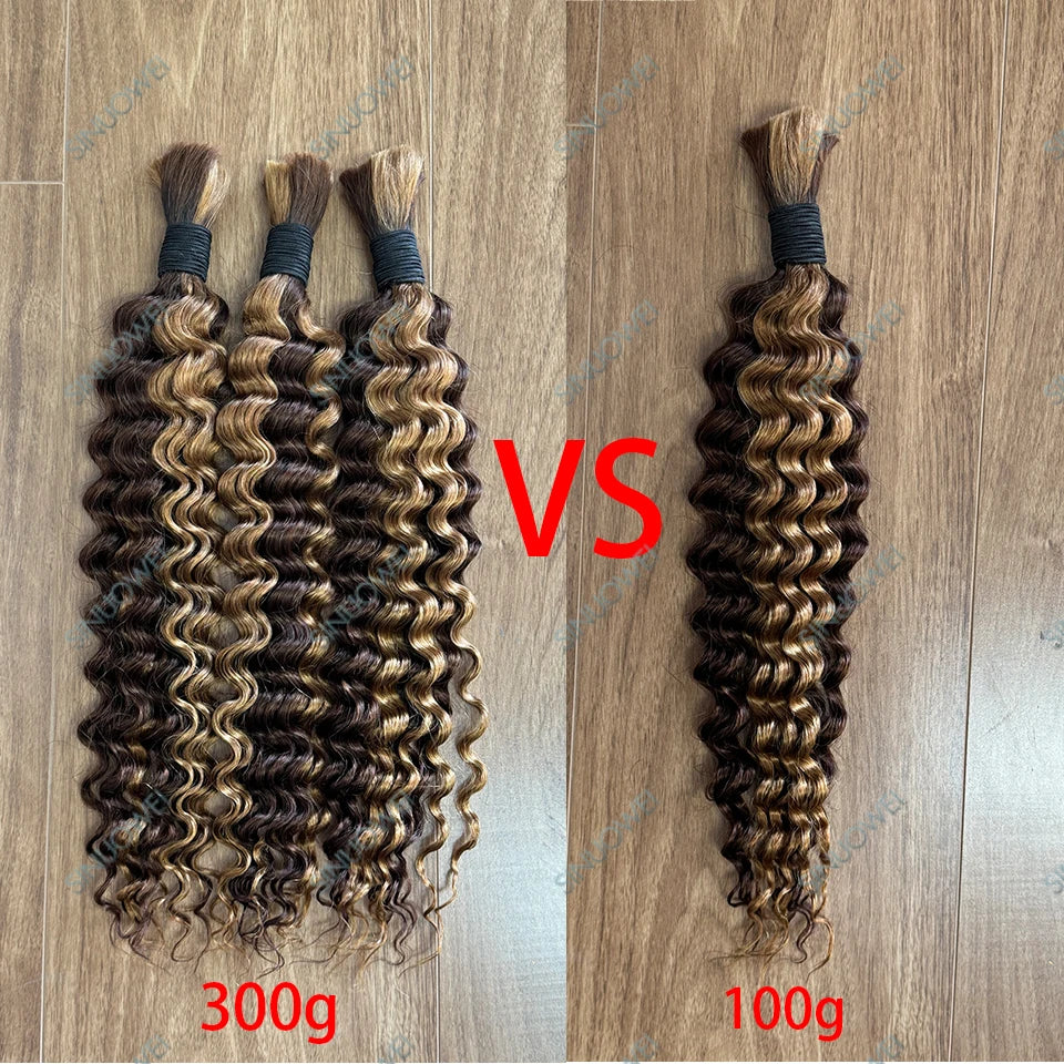 Honey Blonde Deep Wave Human Hair Braiding Extensions for Women