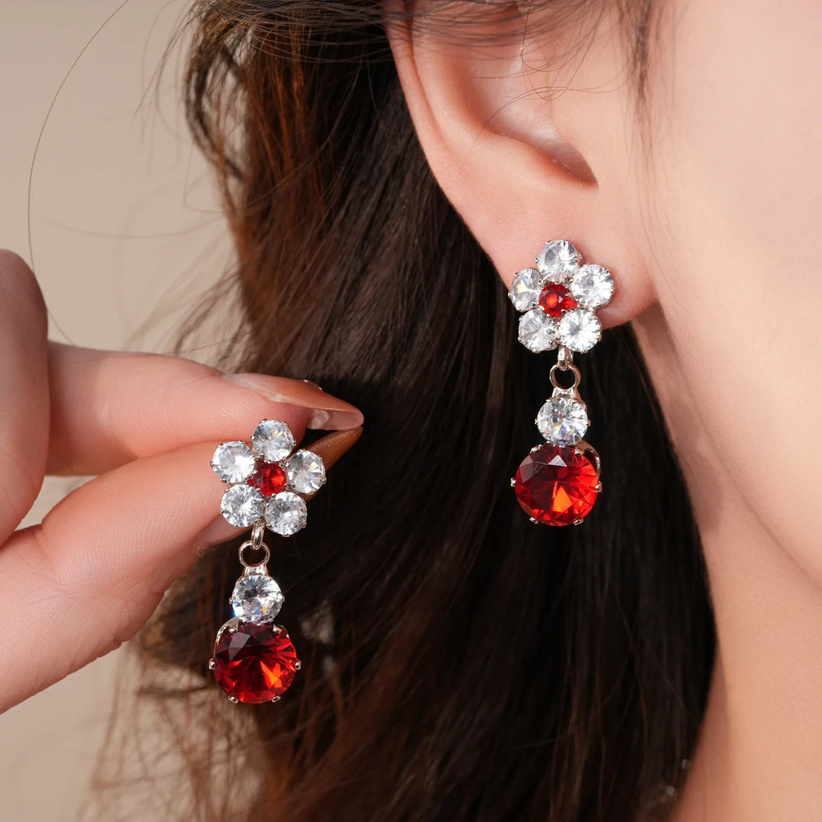 Floral Cubic Zirconia Necklace Set