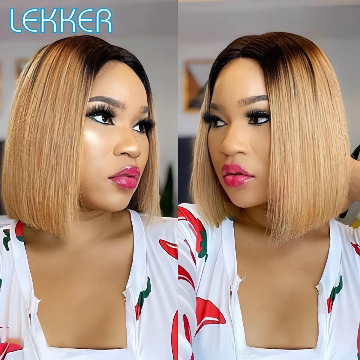 Short Blonde Straight Pixie Cut Lace Front Human Hair Wig for Women