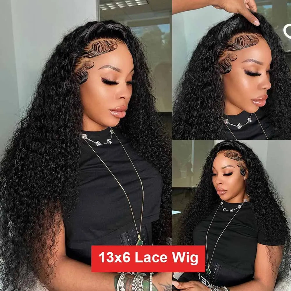Long Jerry Curly Lace Front Human Hair Wig for Women