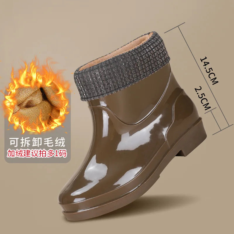 Bright Green Knee High Rain Boots With Antislip Sole for Women