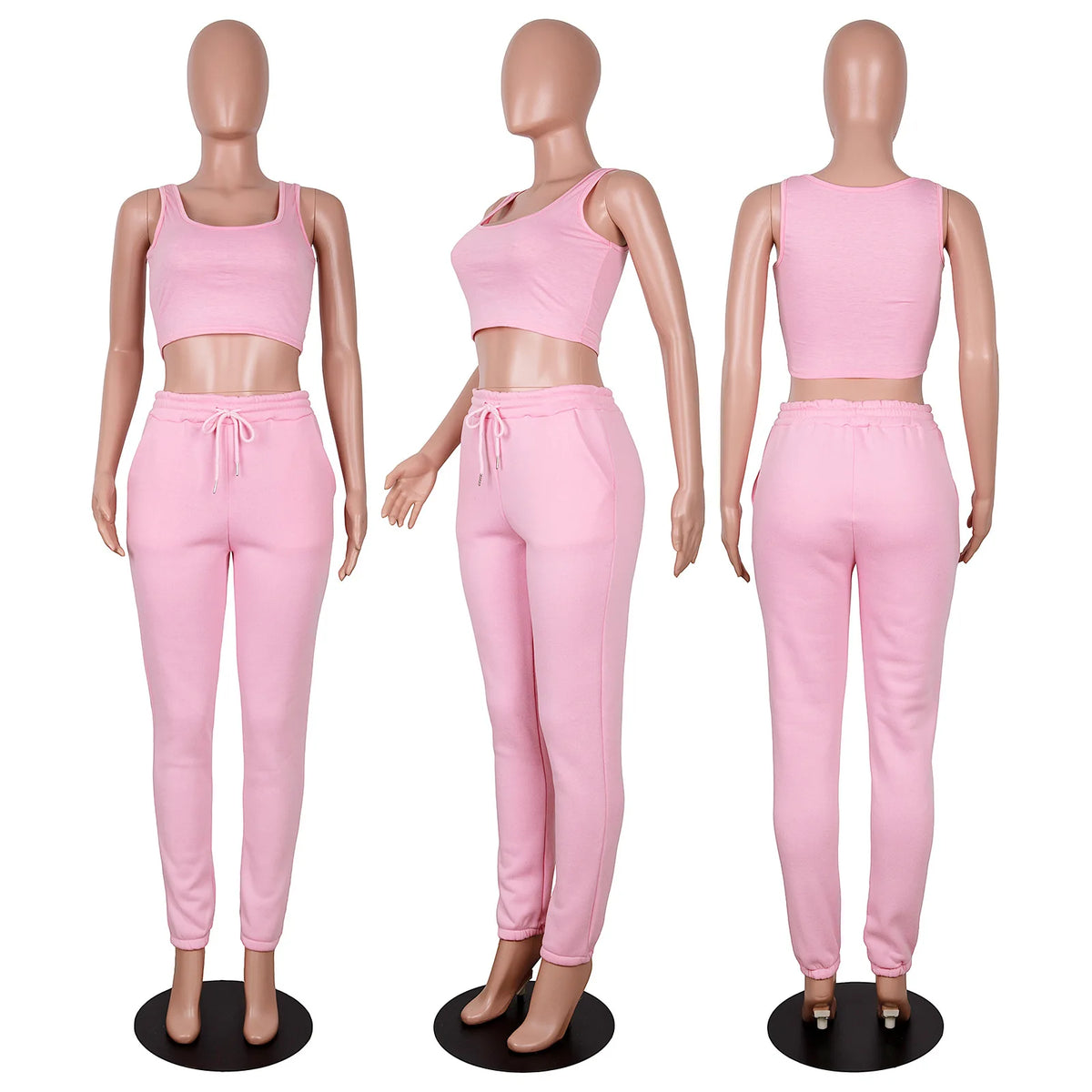 Three-Piece Hooded Sporty Matching Tracksuit Set for Women