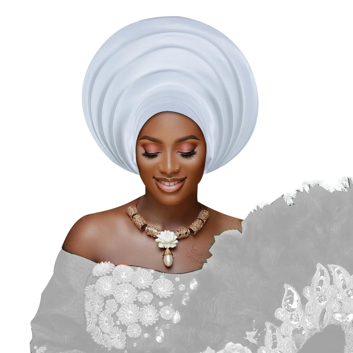 African Wedding Gele Turban Head Wrap Cap for Women