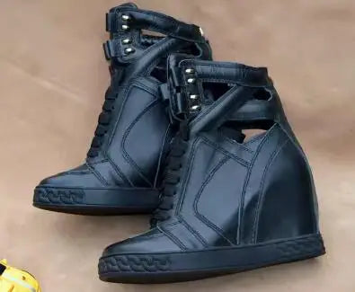 Cross Tied Buckle Strap Platform Flat Shoes With Chain for Women
