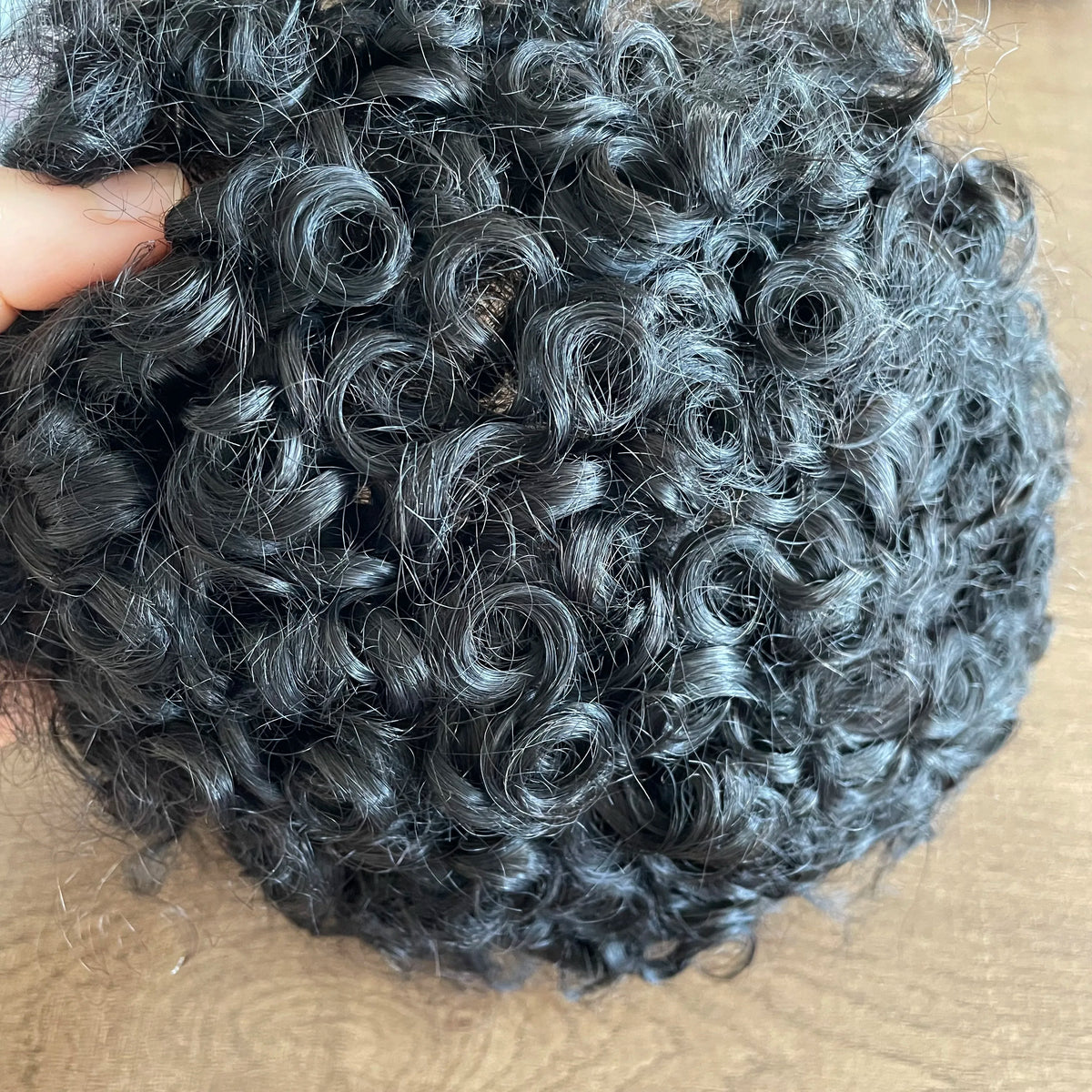 Curly Human Hair Toupee With Natural Hairline for Women