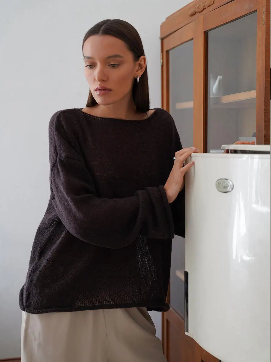Sheer Hollow Knit Sweater