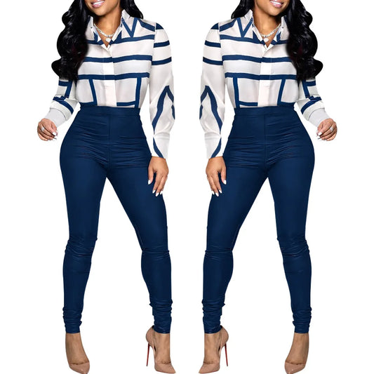Sexy fashion digital print women's suit, two-piece set SMR11150_3