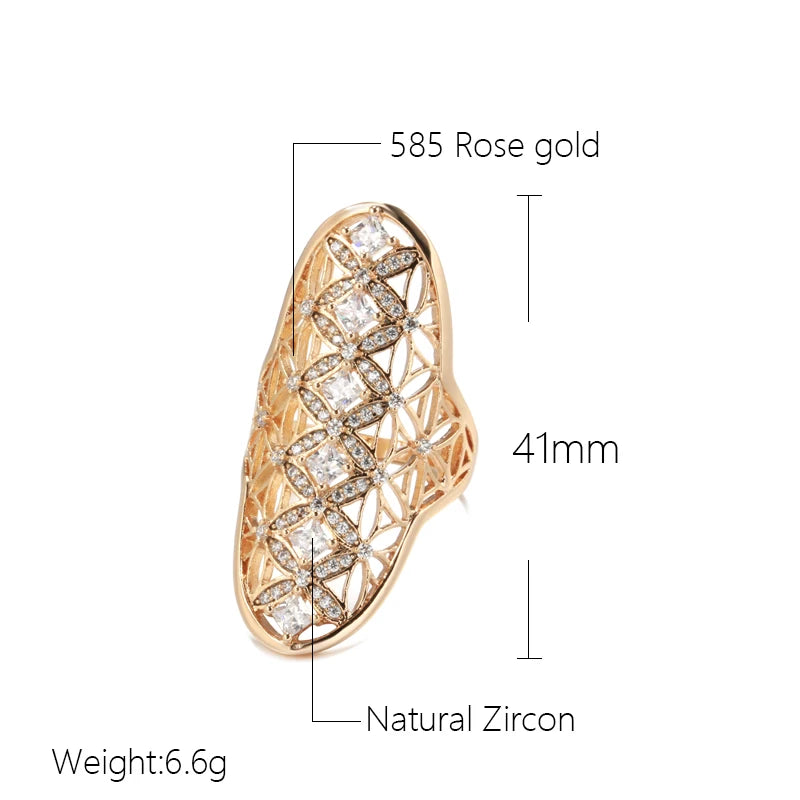 Rose Gold Plated Zircon Statement Ring