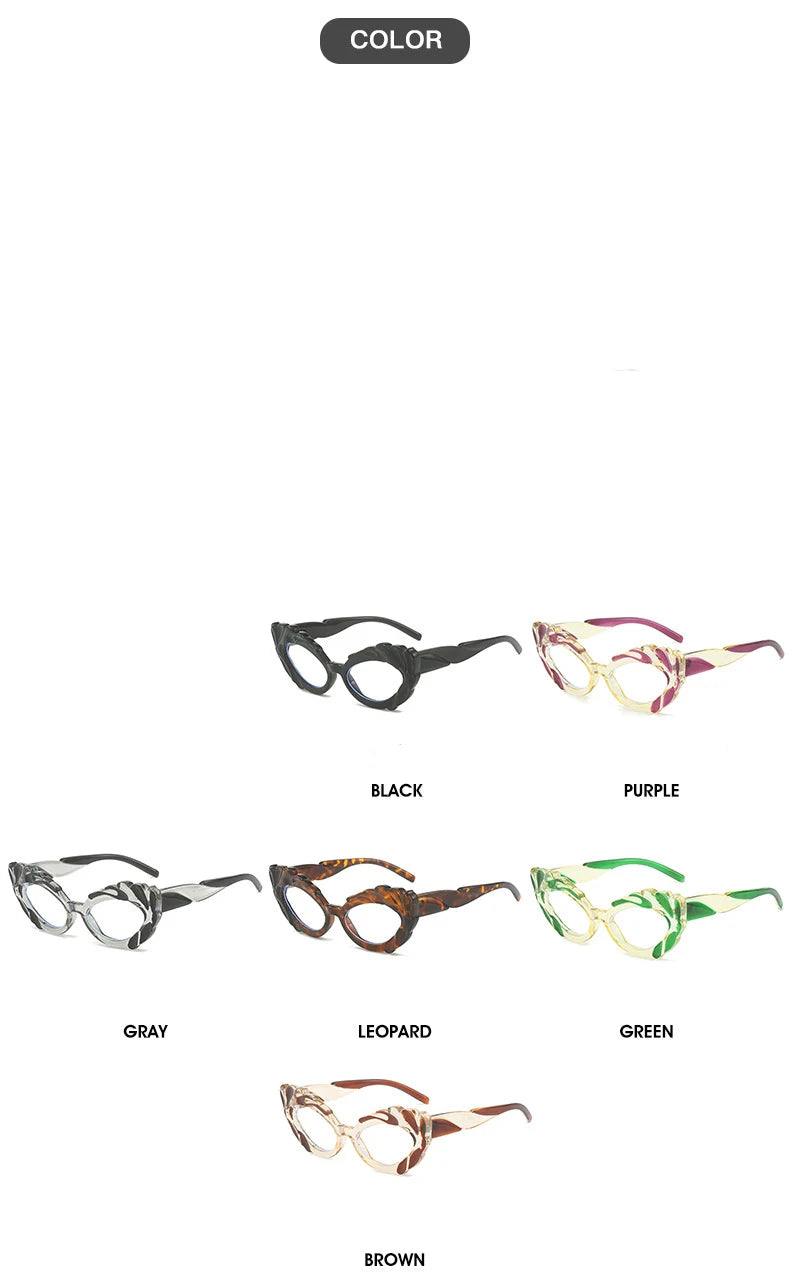 Anti Blue Light Green Cat Eye Reading Glasses For Women
