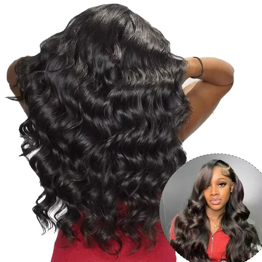 HD Transparent Body Wave Lace Frontal Human Hair Wig for Women