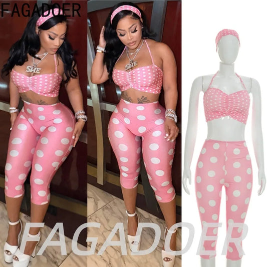 Elastic Waist Polka Dot Set