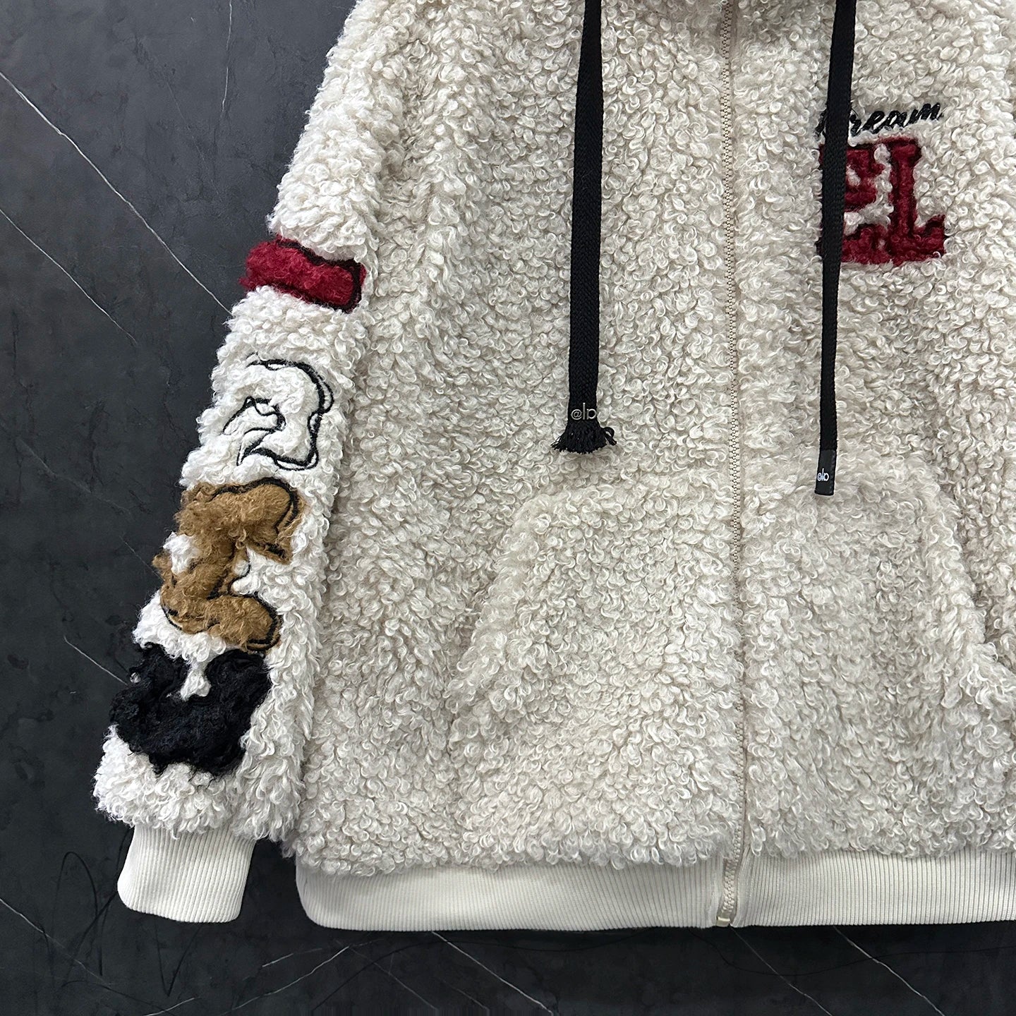 2025 Autumn Winter Heavy Industry New Cartoon Lamb Wool Hooded Cardigan Coat For Women's Loose Casual Sweet Top Zipper Jacket