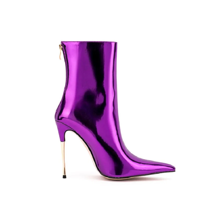 Glam Shiny Back Zipper Over The Knee Boots for Women
