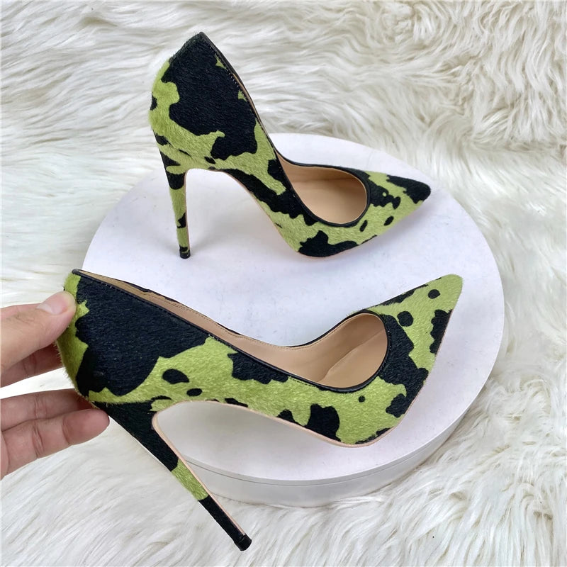 Camouflage Pointed Toe High Heel Stiletto Pumps for Women