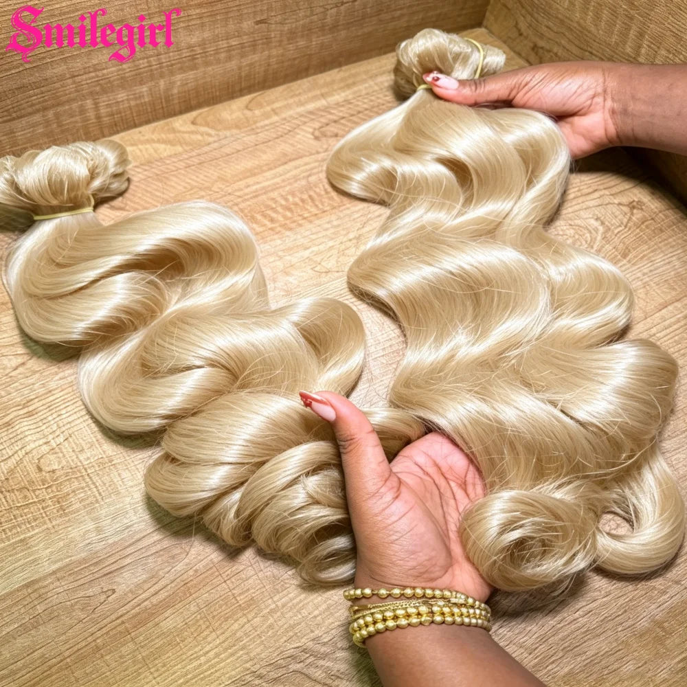 Honey Blonde Body Wave Human Hair Bundles for Women