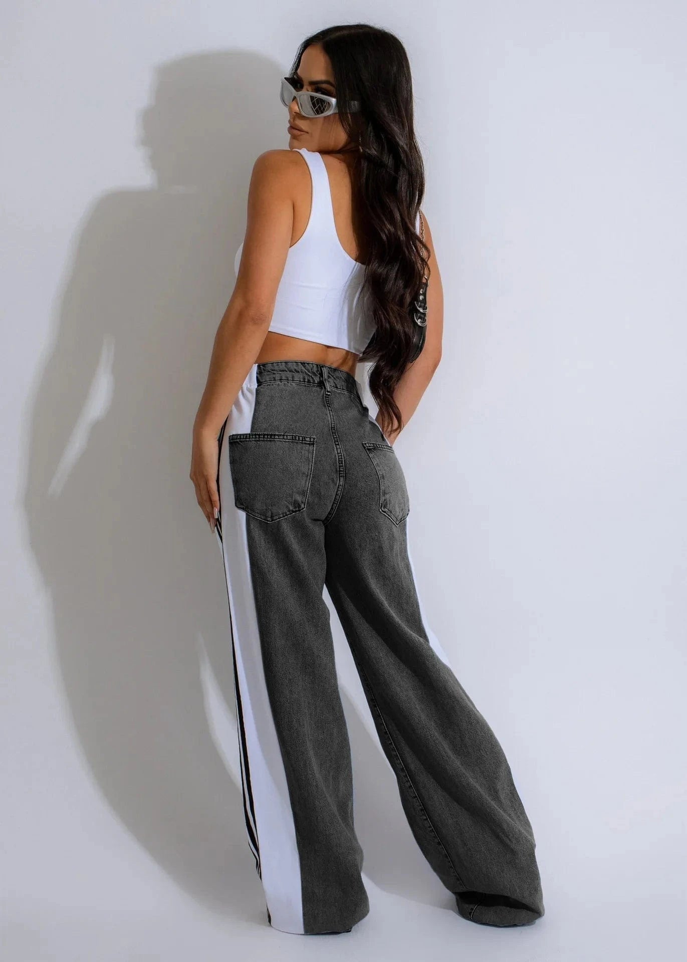 Wide Leg Jeans Cargo Pants Sexy Women High Waist Elegant Streetwear Denim Casual Straight Trousers