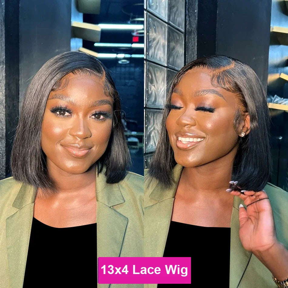 Straight Bob Human Hair Lace Front Wig