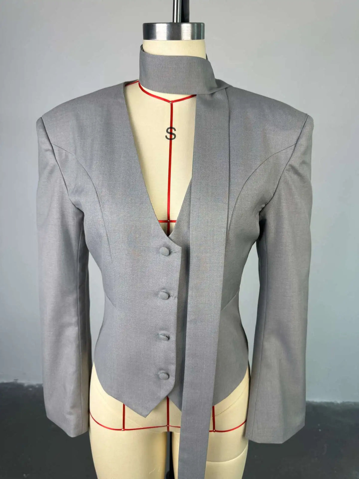 Elegant V Neck Long Sleeve Blazer Jacket for Women