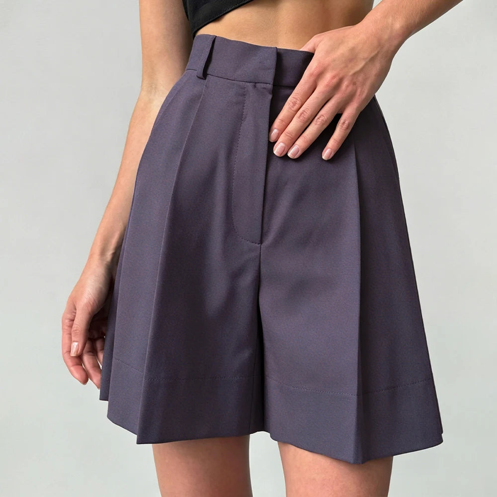High Waisted Casual Summer Linen Blend Shorts For Women