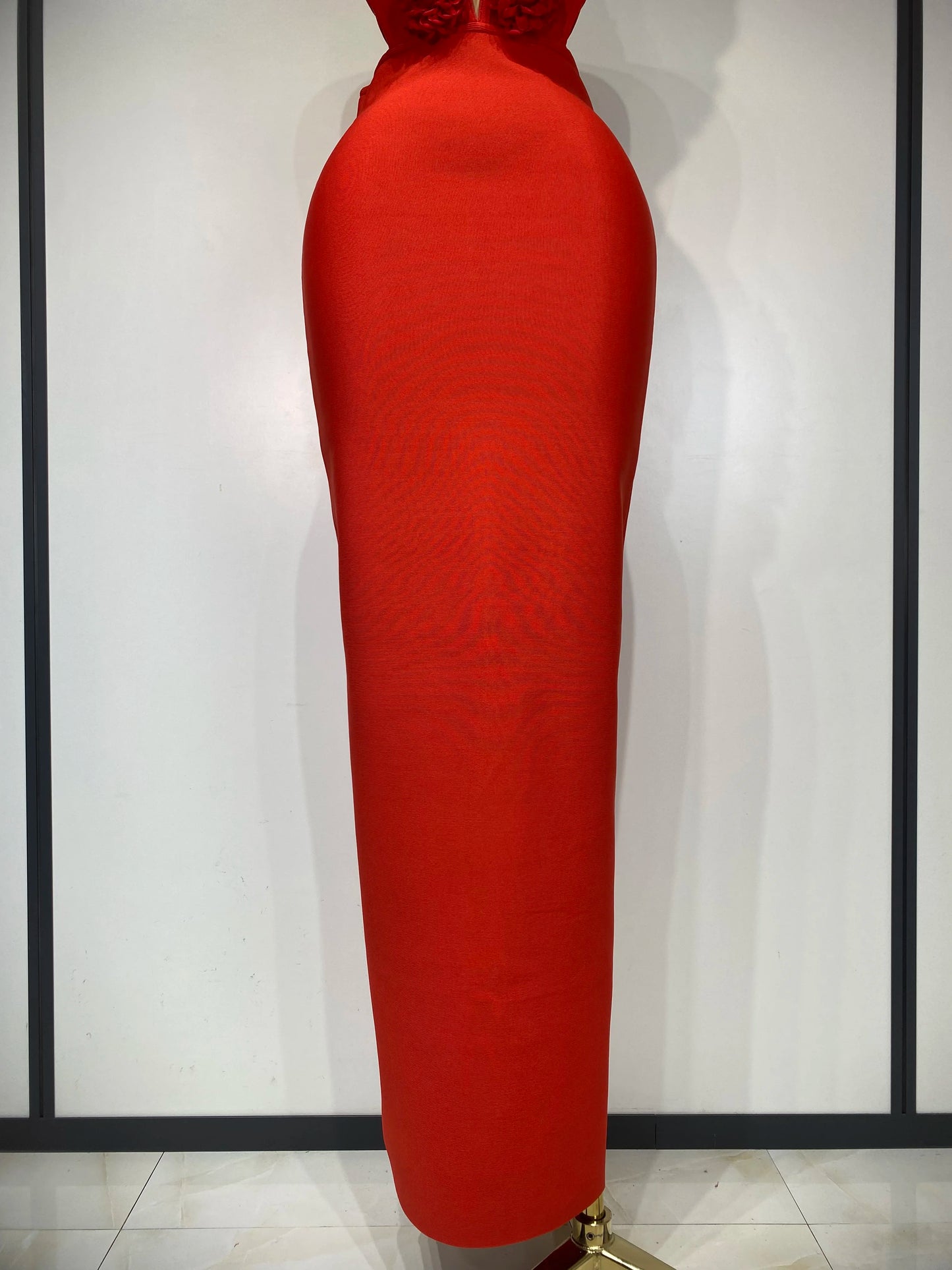 2025 New Women Sexy Halter Hollow Out Flowers Bodycon Bandage Dress Red Backless Elegant Party Luxury Birthday Wedding Dresses