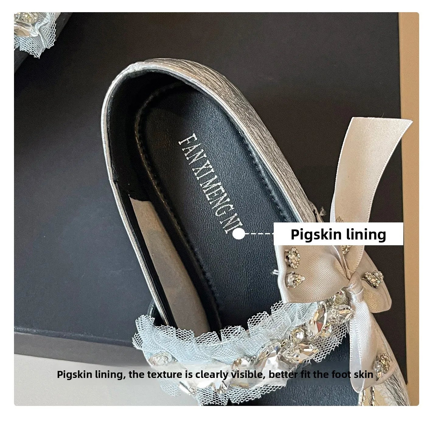 Elegant Rhinestone Bowknot Mary Jane Flats For Women
