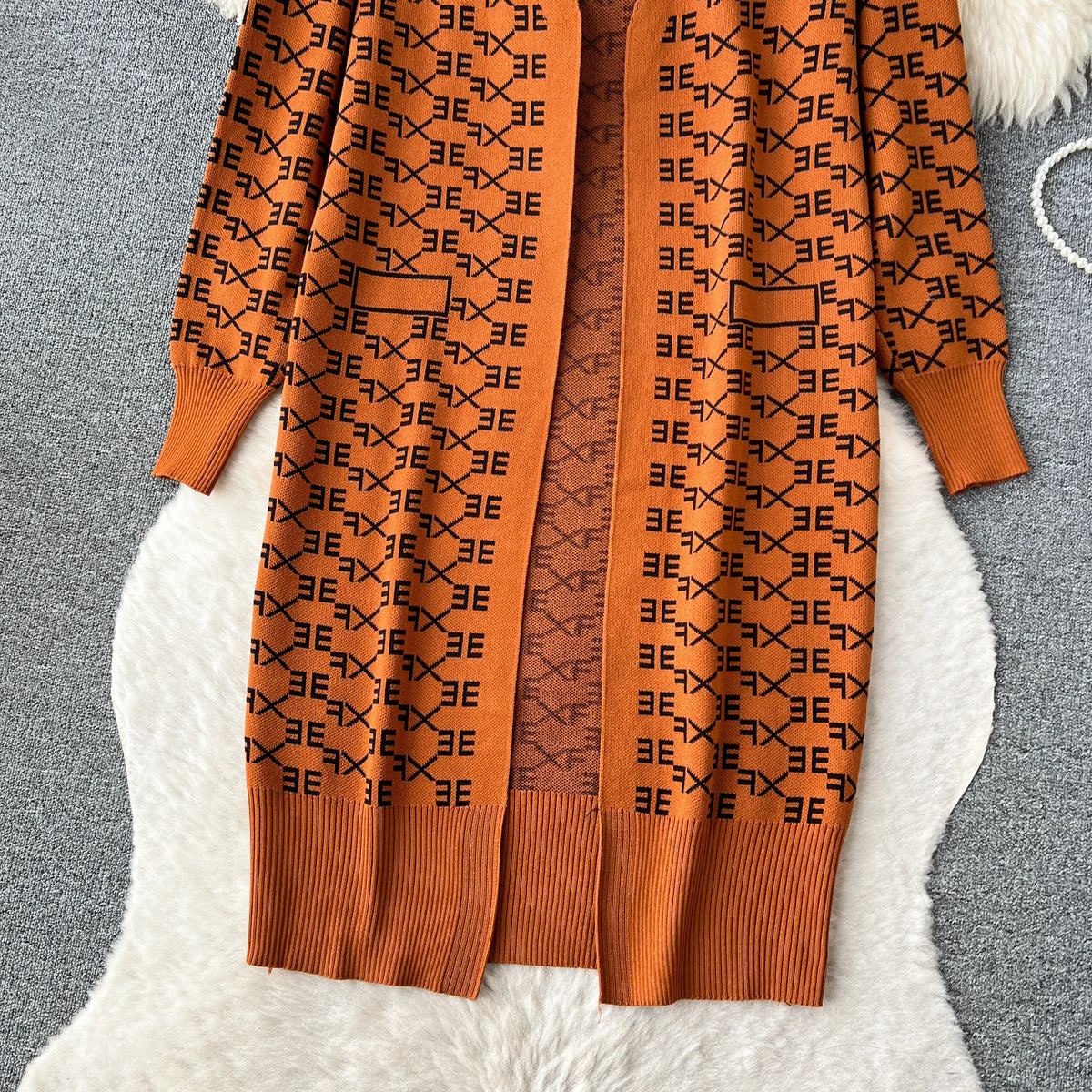 Cozy Winter Knit Dress And Cardigan