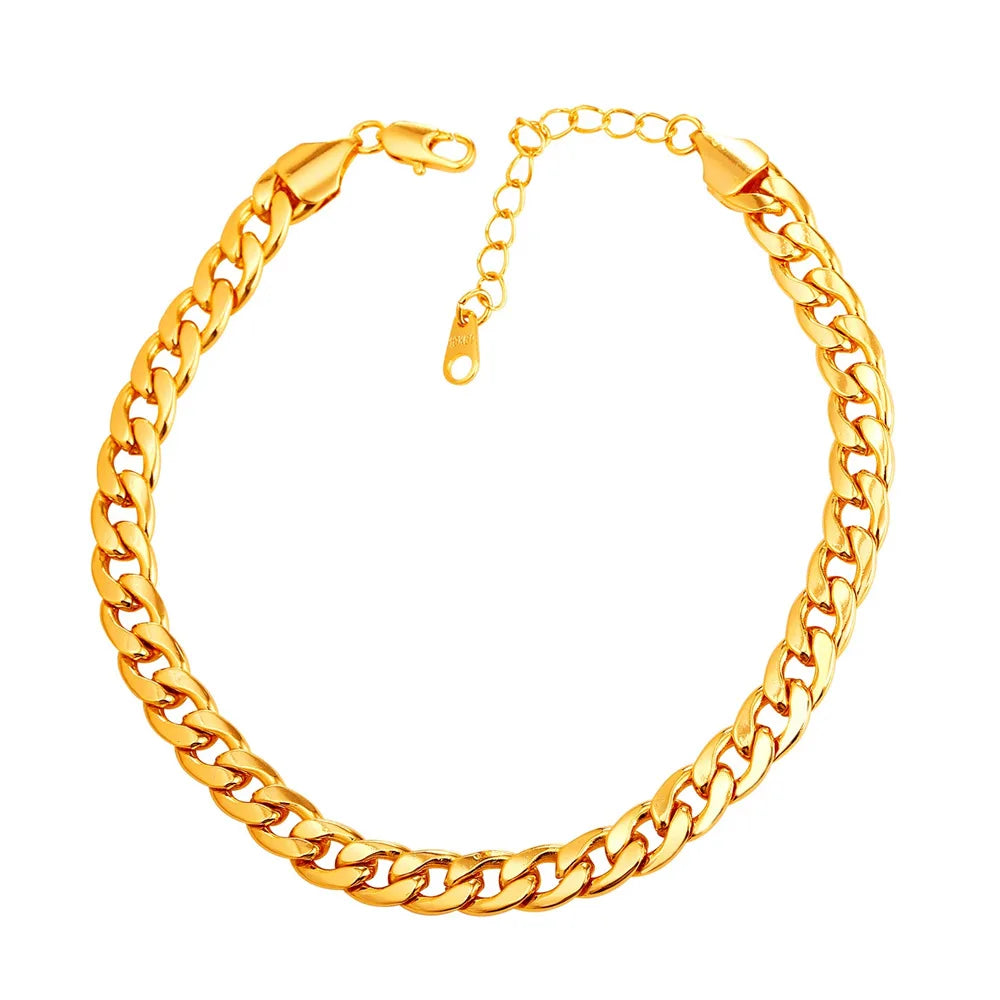 Waterproof 7mm Cuban Chain Anklet