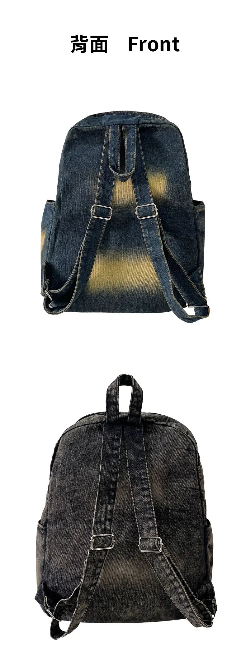 Washed Denim Backpack With Large Capacity for Women