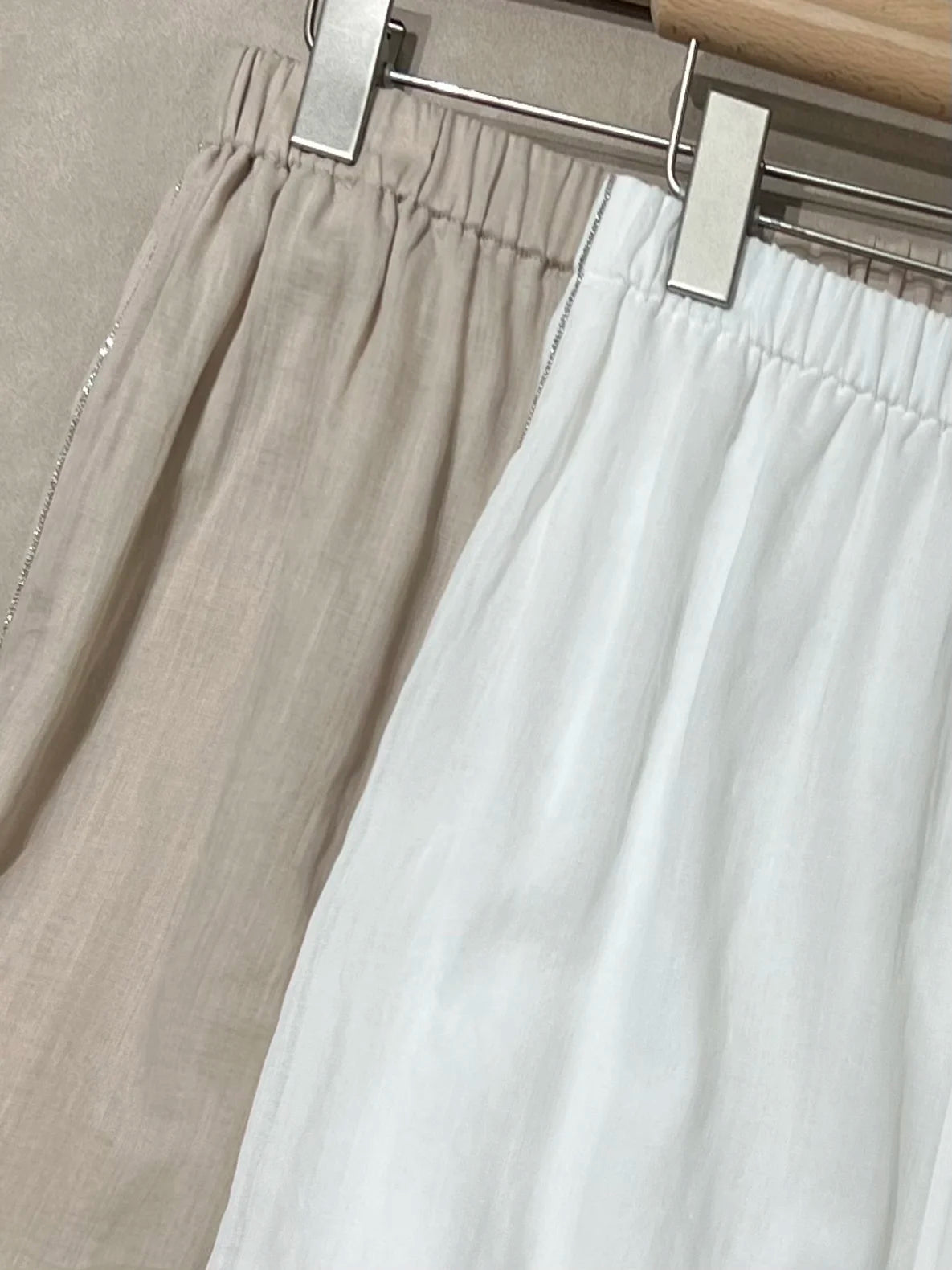 Embroidered Linen Blouse And Midi Skirt Set for Women