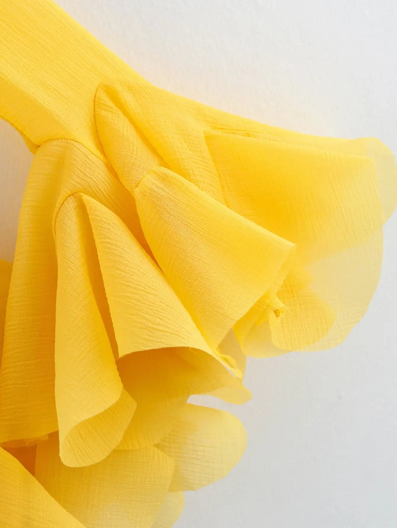 French Style Ruffle Hem Flare Sleeve Mini Dress for Women