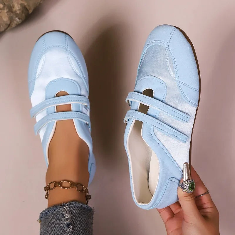 Cushioned Hook And Loop Casual Walking Sneakers For Women