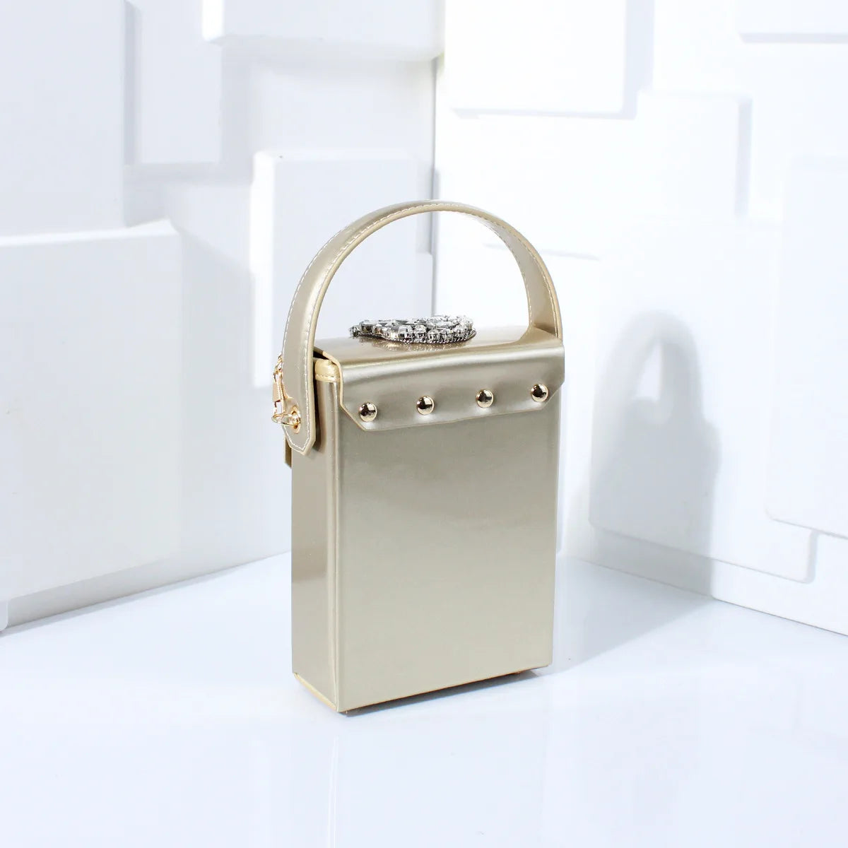 Exquisite Compact Banquet Bag for Women Luxury Rhinestones Square Box Versatile Wedding Clutch Purse Evening Dress Bag