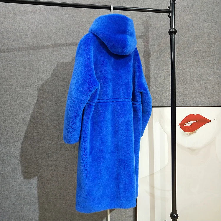 Long Real Fur Hooded Parka Coat