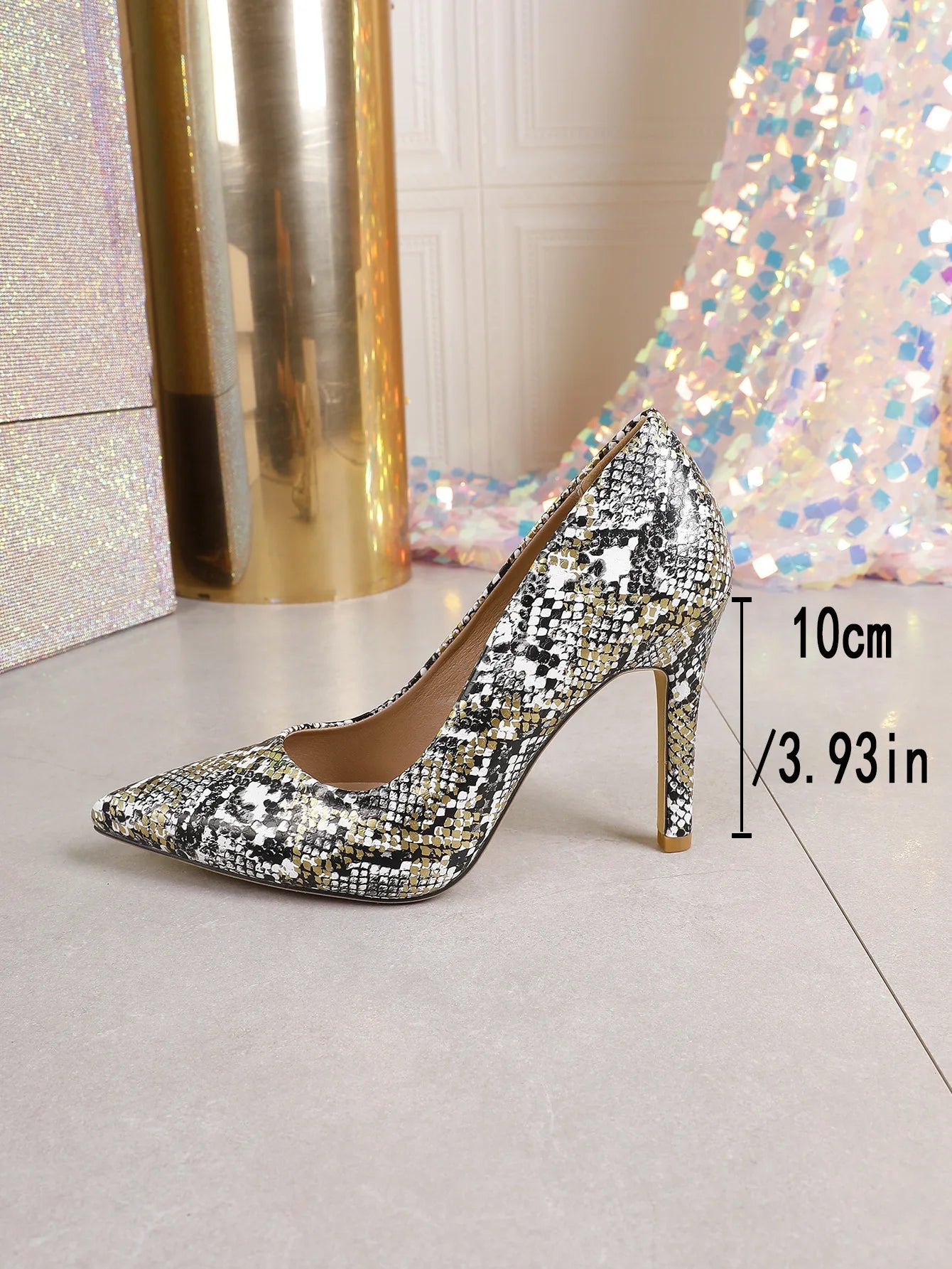 Glamorous Snakeskin Pointed Toe High Heels For Women