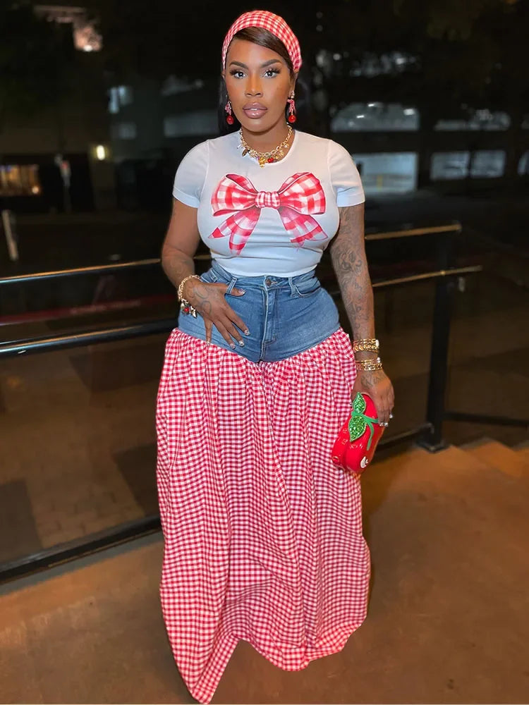 Streetwear Casual 2 Pieces Set for Woman Clothing Summer Short Sleeve T-shirt Top and Oversized Wide Leg Pants Matching Sets