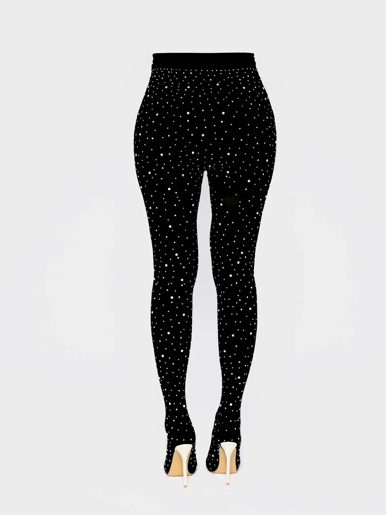 Black Lace Crystal Pointed Toe Over The Knee Boots For Women