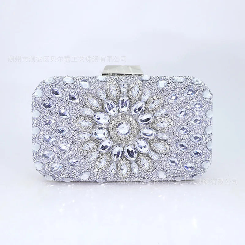 Rhinestone Sunflower Evening Clutch Handbag for Women