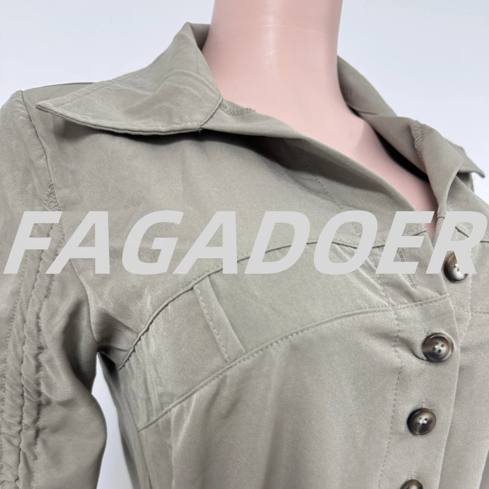 Elegant Ruched Drawstring Lantern Sleeve Romper for Women