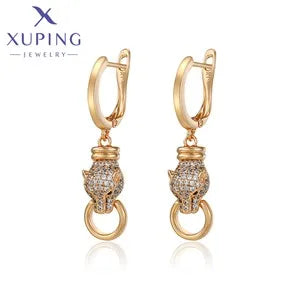 Gold Tone Copper Alloy Hoop Earrings