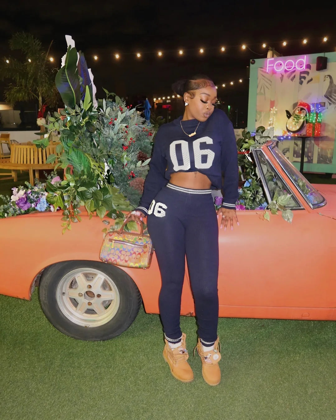Letter Print Tracksuit Set