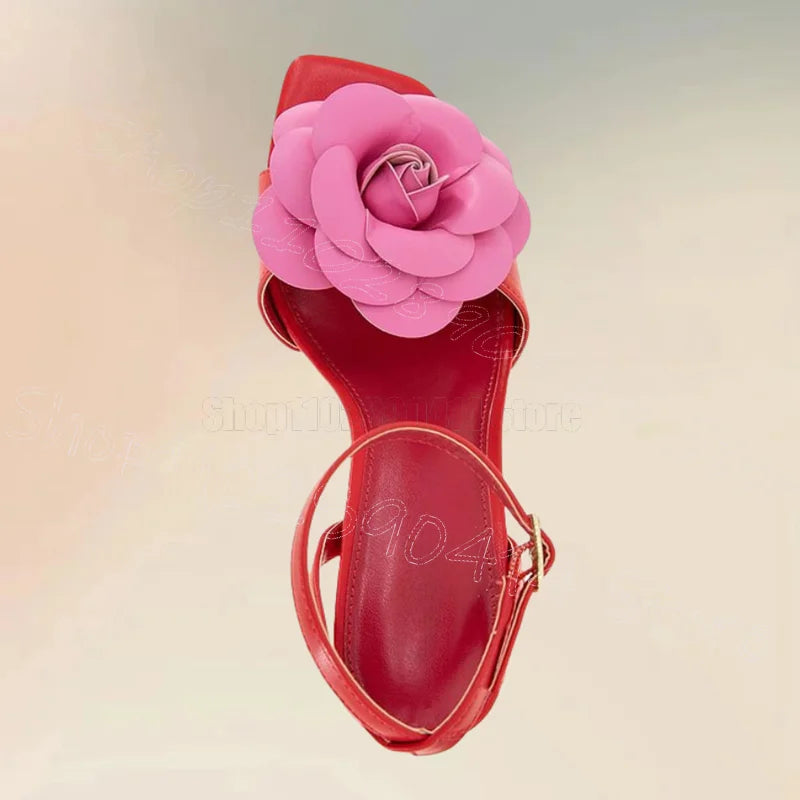 Buckle Strap Appliqué Design Open Toe Sandals for Women