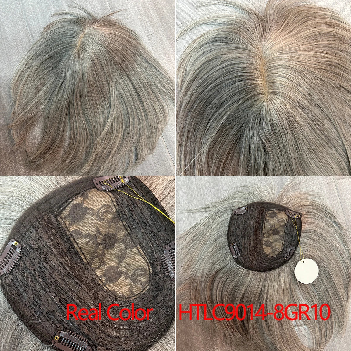 Silver Gray Remy Human Hair Topper With Bangs For Women