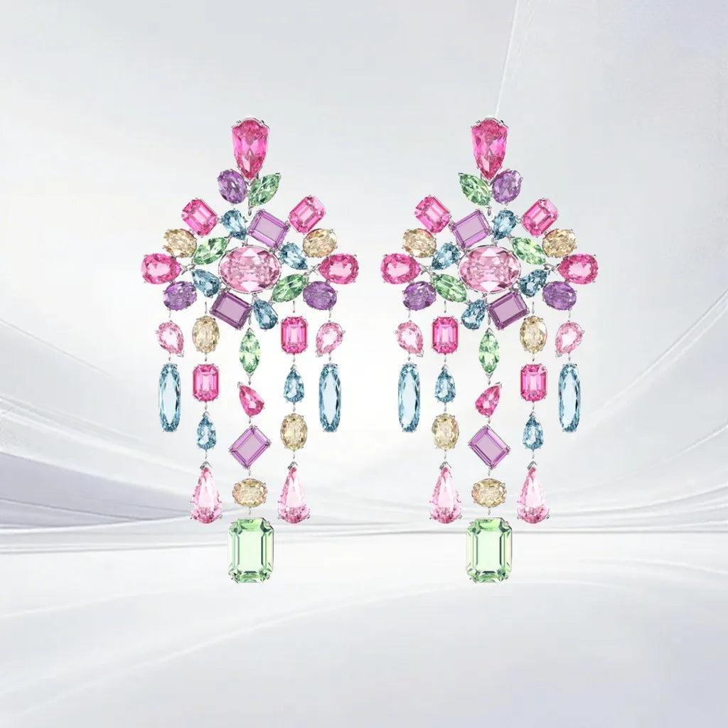 Gold Plated Mixed Cut Crystal Jewelry Set for Women