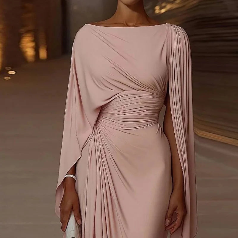 Elegant Patchwork Ankle Length Maxi Dress for Women