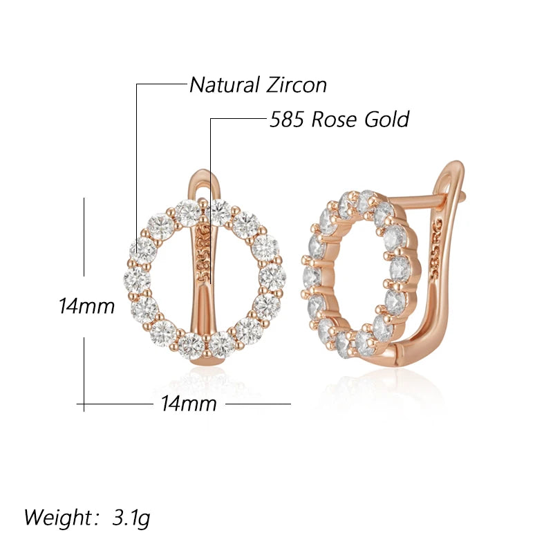 Round Zircon Crystal Drop Earrings