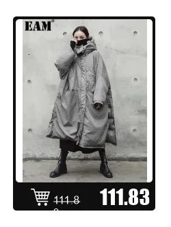 [EAM] Gray Slim Elegant Knitting Sweater Turtleneck Long Sleeve Women Pullovers New Fashion Tide Spring Autumn 2025 1DH7116